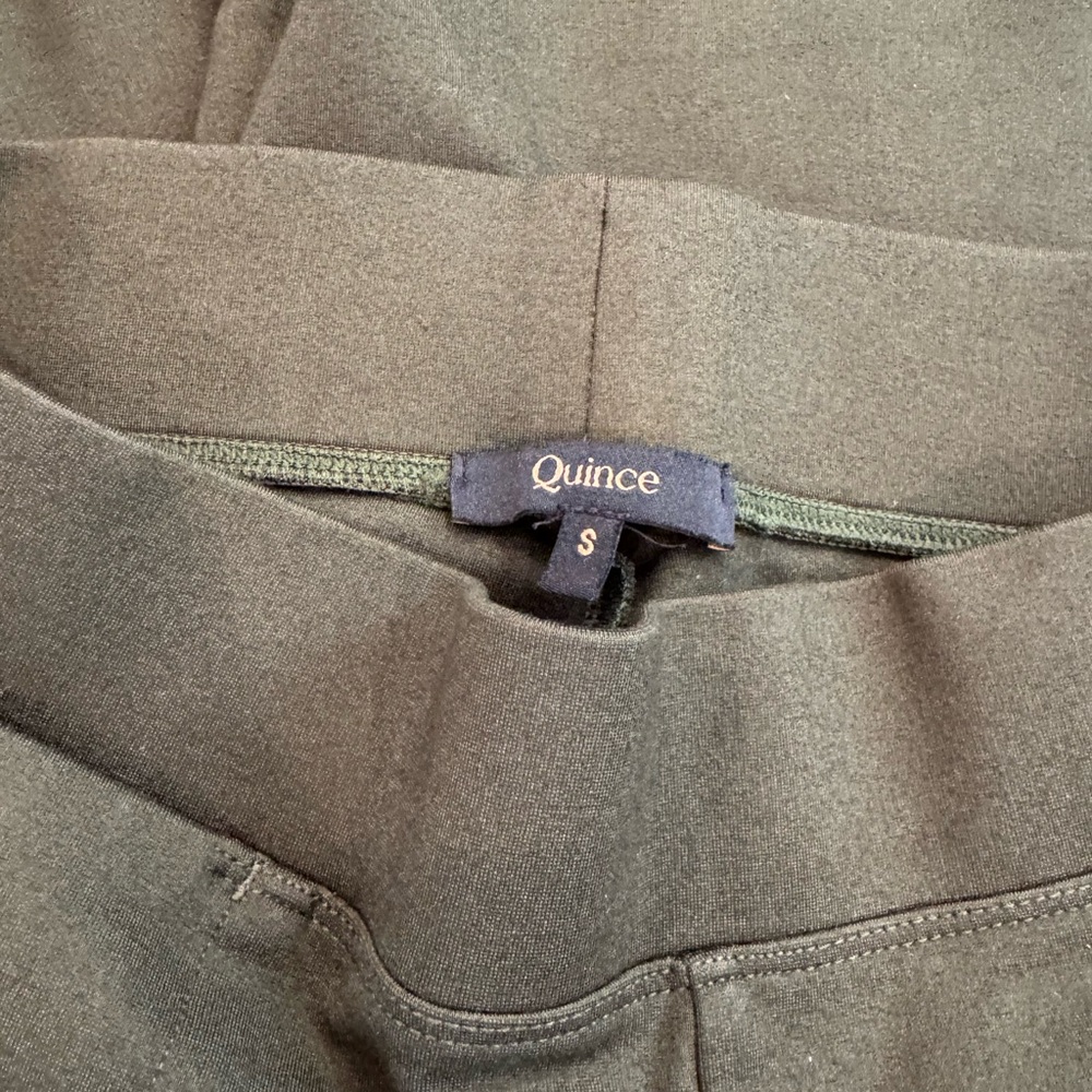 Quince Olive Ultra-Stretch Ponte Kick Flare Pants | Size S | Pull-On - Picture 7 of 9